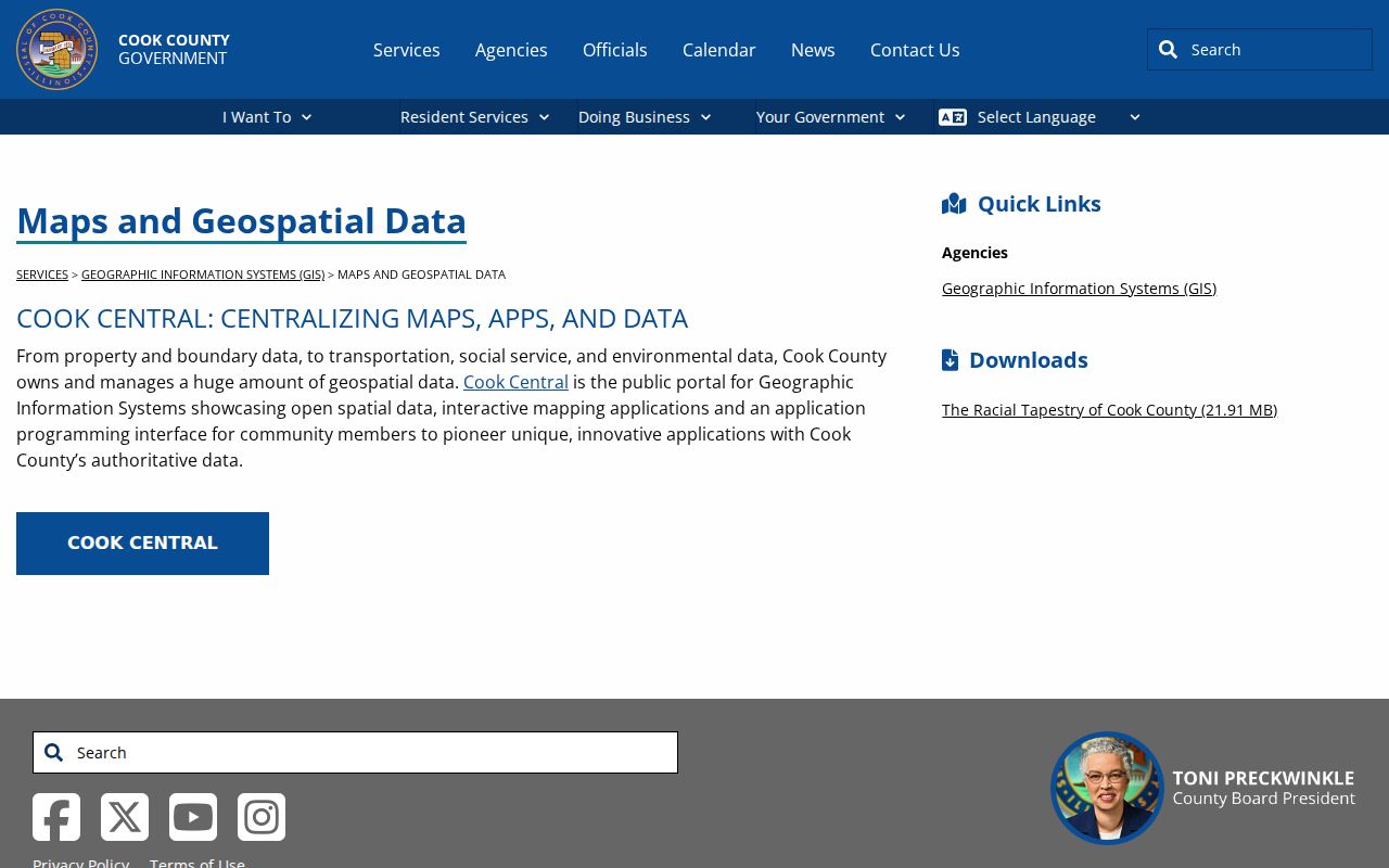 CookCentral public maps and spatial data resources for Melrose Park block research