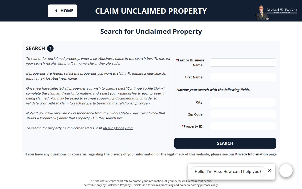 Melrose Park resident lookup with Illinois I-CASH name search